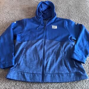 Under Armour Team Issued NFL New York Giants Combine Blue Full Zip Hoodie XXL